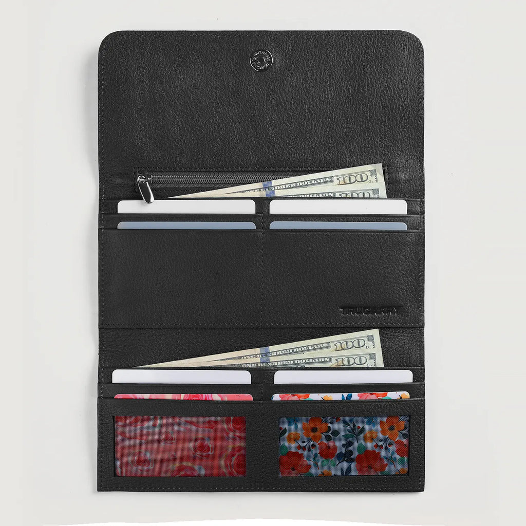 Taylor Black Leather Continental Wallet