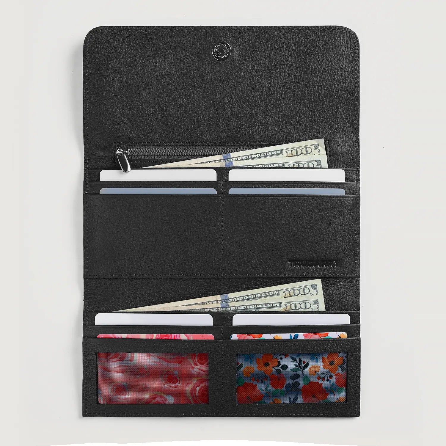 Taylor Black Leather Continental Wallet