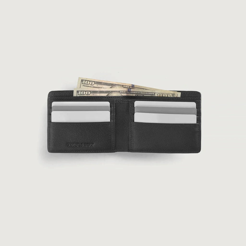 Voren Black Leather Bi-fold Wallet